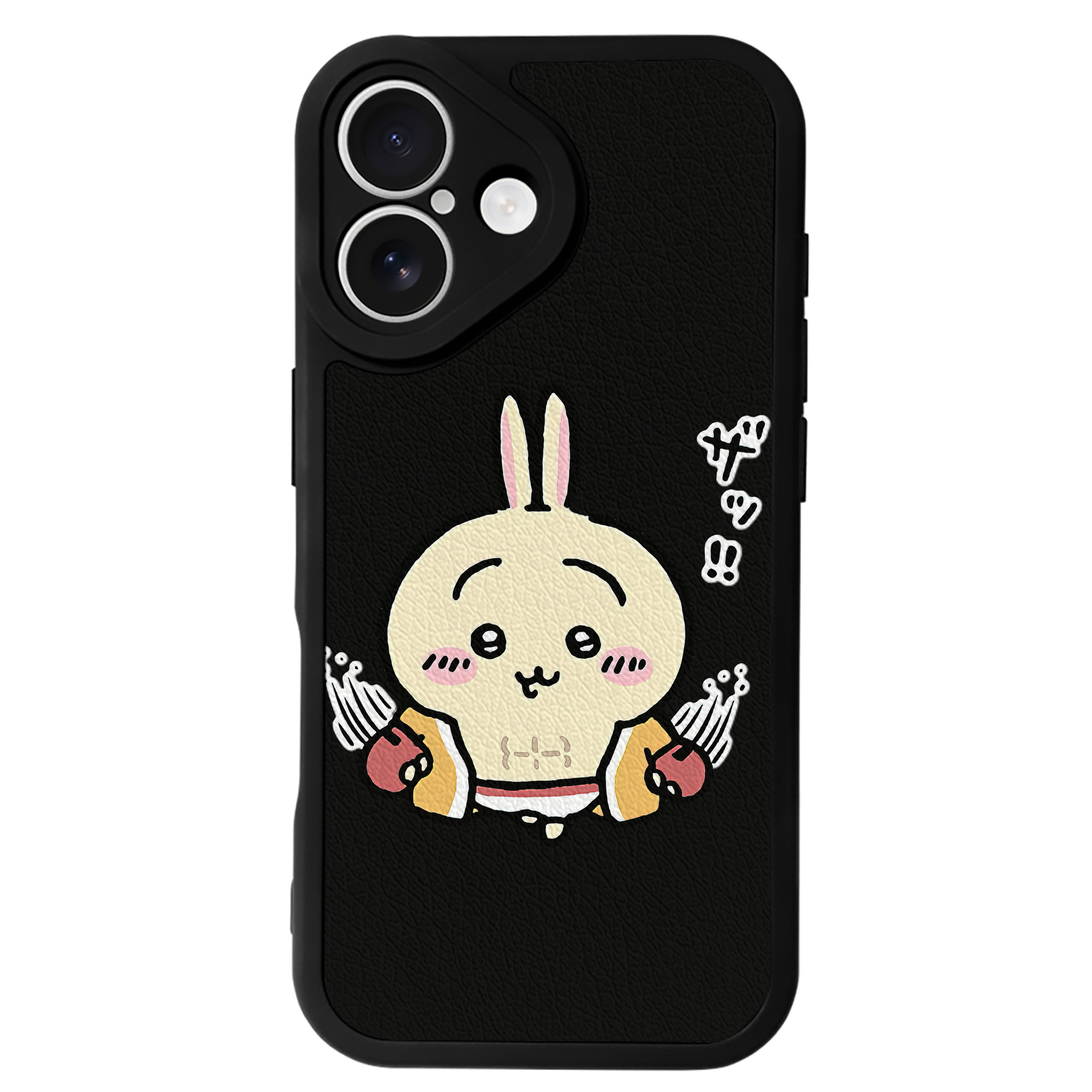 （画像用） ちいかわ うさぎ Chii-kawa usagi 【iPhone 16シリーズ対応】シリコンスマホケース（レザー調） 材質：シリコン